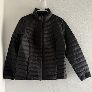 32 Degrees Heat Lightweight Down Puffer Jacket Black Womens M Packable
